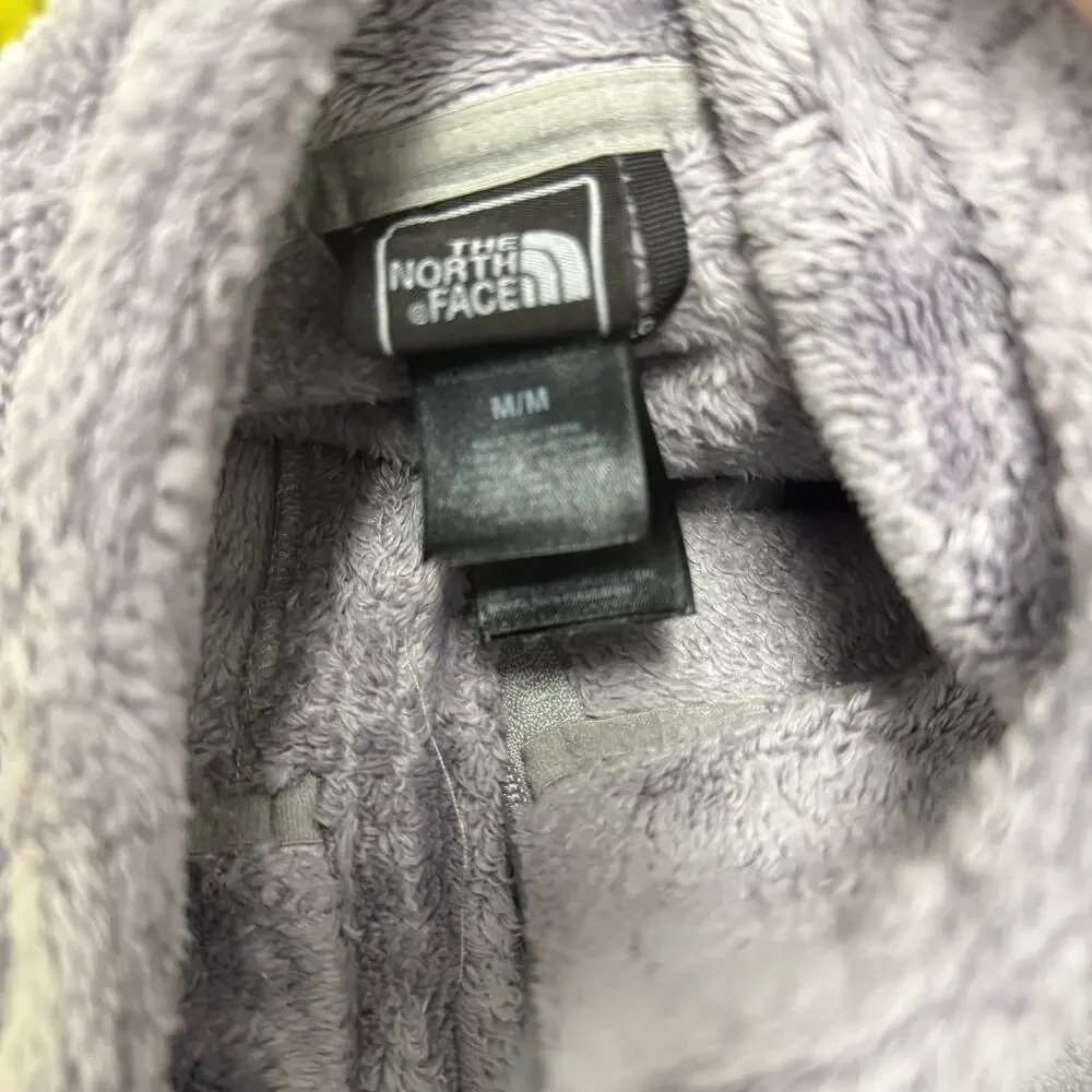 The North Face Osito Fuzzy Fleece Gray Silver Womens M Full Zip Coat Jacket - Picture 2 of 5